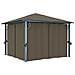 Gazebo Con Tenda 300x300 Cm Grigio Talpa In Alluminio - Foto miniatura 1