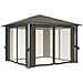 Gazebo Con Tenda 300x300 Cm Grigio Talpa In Alluminio - Foto miniatura 3