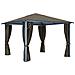 Gazebo Con Tenda 300x300 Cm Grigio Talpa In Alluminio - Foto miniatura 4