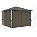 Gazebo Con Tenda 300x300 Cm Grigio Talpa In Alluminio - Foto miniatura 8