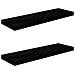 Scaffali A Parete 2 Pz Nero Lucido 80x23,5x3,8 Cm In Mdf - Foto miniatura 2