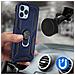 Cover Iphone 13 Pro Max Anti-urto Ibrida Anello Funzione Supporto Blu Notte - Foto miniatura 3