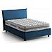 Letto Piazza E Mezza Chicca, Letto Contenitore Con Rivestimento In Tessuto, 100% Made In Italy, Apertura Frontale, Con Materasso Cm 120x200 Incluso, Blu - Foto miniatura 2