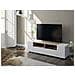Mobile Porta Tv Topeka, Credenza Per Televisione Da Soggiorno, Supporto Per Tv Moderno, Credenza Bassa Multiuso, 138x42h36 Cm, Bianco E Rovere - Foto miniatura 1