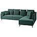 Divano Angolare 4 Posti Lunner Velluto A Coste Verde Scuro Lato Sinistro - Foto miniatura 3