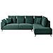 Divano Angolare 4 Posti Lunner Velluto A Coste Verde Scuro Lato Sinistro - Foto miniatura 9