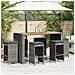 Sgabelli Bar da Giardino con Cuscini 6 pz Grigi in Polyrattan - Foto miniatura 2