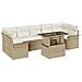 Set Divani Giardino 8 Pezzi con Cuscini Beige in Rattan Polietilene - Foto miniatura 1