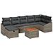 Set Divano da Giardino da 8 Pezzi con Cuscini Grigio Poly Rattan - Foto miniatura 1