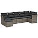 Set Divani da Giardino 7pz con Cuscini Grigio Chiaro Polyrattan - Foto miniatura 1