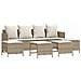 Set Divano da Giardino 5 pz con Cuscini Beige in Polyrattan - Foto miniatura 1