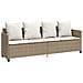 Set Divano da Giardino 5 pz con Cuscini Beige in Polyrattan - Foto miniatura 3