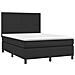 Giroletto a Molle con Materasso e LED Nero 140x200cm Similpelle - Foto miniatura 3