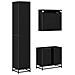 Set di mobili per il bagno 3 pcs Rovere Nero Legno multistrato - Foto miniatura 9