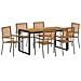 Set da Pranzo per Giardino 7 pcs Grigio e Marrone polyrattan - Foto miniatura 1
