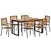 Set da Pranzo per Giardino 7 pcs Grigio e Marrone polyrattan - Foto miniatura 3