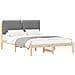 Letto con Testiera Rivestita Marrone e Grigio Chiaro - Foto miniatura 1