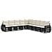 Set Divano da Giardino 9 pcs Nero e Bianco Crema polyrattan - Foto miniatura 1