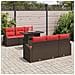 Set Divano da Giardino con cuscino 7 pcs Marrone Poly Rattan - Foto miniatura 3
