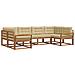 Set di divani da esterno con cuscino 6 pcs Naturale e Beige - Foto miniatura 1