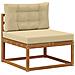 Set di divani da esterno con cuscino 6 pcs Naturale e Beige - Foto miniatura 3