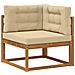 Set di divani da esterno con cuscino 6 pcs Naturale e Beige - Foto miniatura 4