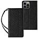 Custodia Magnetica Per Iphone 13 Pro Con Portafoglio + Mini Pendente Nero - Foto miniatura 1