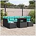Set Divano da Giardino 7 pz Nero Poly Rattan - Foto miniatura 9