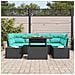 Set Divano da Giardino 7 pz Nero Poly Rattan - Foto miniatura 10