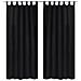 Tende Micro-raso Nere 2 Pezzi Con Occhielli 140 X 175 Cm - Foto miniatura 1