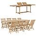 Set da Pranzo per Esterni 9 pz 180-280x100x75 cm Teak Massello - Foto miniatura 1