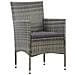Set Divani Da Giardino 4 Pz Con Cuscini In Polyrattan Grigio - Foto miniatura 2