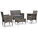 Set Divani Da Giardino 4 Pz Con Cuscini In Polyrattan Grigio - Foto miniatura 1