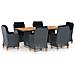 Set Pranzo da Giardino 7 pz con Cuscini Polyrattan Grigio Scuro - Foto miniatura 1