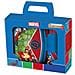 Set Borraccia Da 380 Ml E Sandwich Box Blu Per Bambini In Plastica Avengers Con Banda Antiscivolo E Chiusura Di Sicurezza - Foto miniatura 2