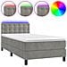 Letto A Molle Materasso E Led Grigio Chiaro 80x200 Cm Velluto - Foto miniatura 1