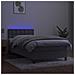 Letto A Molle Materasso E Led Grigio Chiaro 80x200 Cm Velluto - Foto miniatura 3