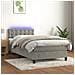 Letto A Molle Materasso E Led Grigio Chiaro 80x200 Cm Velluto - Foto miniatura 7