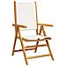 Sedie da Giardino Reclinabili 6pz Bianco Crema Tessuto e Legno - Foto miniatura 4