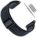 Cinturino Per Orologio In Nylon Compatibile Con Garmin 22 Mm - Forerunner 245/255/265m Black+blue - Foto miniatura 2