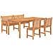 Set Da Pranzo Per Giardino 4 Pz In Legno Massello Di Teak - Foto miniatura 3