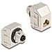 Adattatore M12 X-coded a 8 pin femmina per RJ45 femmina Cat. 6A STP metallo - Foto miniatura 1