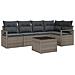 Set da divano da giardino  da 5 pezzi con cuscini neri in rattan, Divano da giardino a 2 posti  con storage e cuscini grigi in rattan - Foto miniatura 1