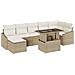 Set divani giardino 8 pezzi con cuscini beige in rattan sintetico - Foto miniatura 1
