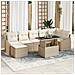 Set divani giardino 8 pezzi con cuscini beige in rattan sintetico - Foto miniatura 2