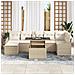 Set divani giardino 8 pezzi con cuscini beige in rattan sintetico - Foto miniatura 3