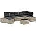 Set Divano da Giardino da 8 Pezzi con Cuscini Grigio Polyrattan - Foto miniatura 1
