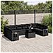 Set Divani da Giardino 11 pz con Cuscini in Polyrattan Nero - Foto miniatura 2