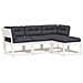 Set Salotto Giardino 4pz con Cuscini Bianco Legno Massello Pino - Foto miniatura 1