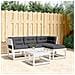 Set Salotto Giardino 4pz con Cuscini Bianco Legno Massello Pino - Foto miniatura 2